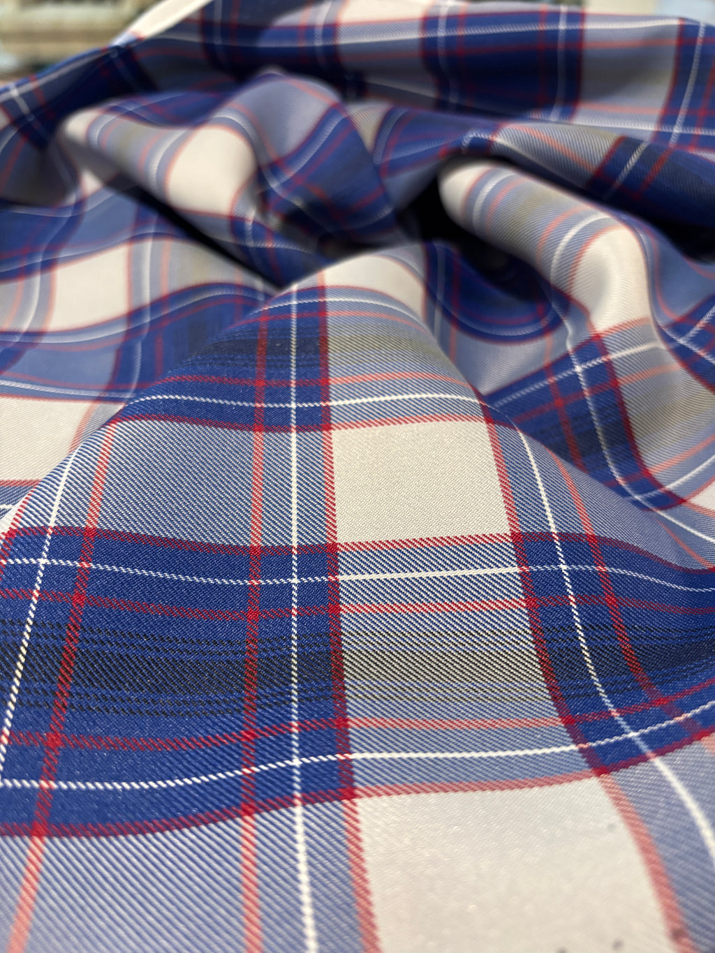 ROYAL BLUE PLAID SUITING