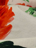 BIG RED FLOWERS AND GREEN LEAVES