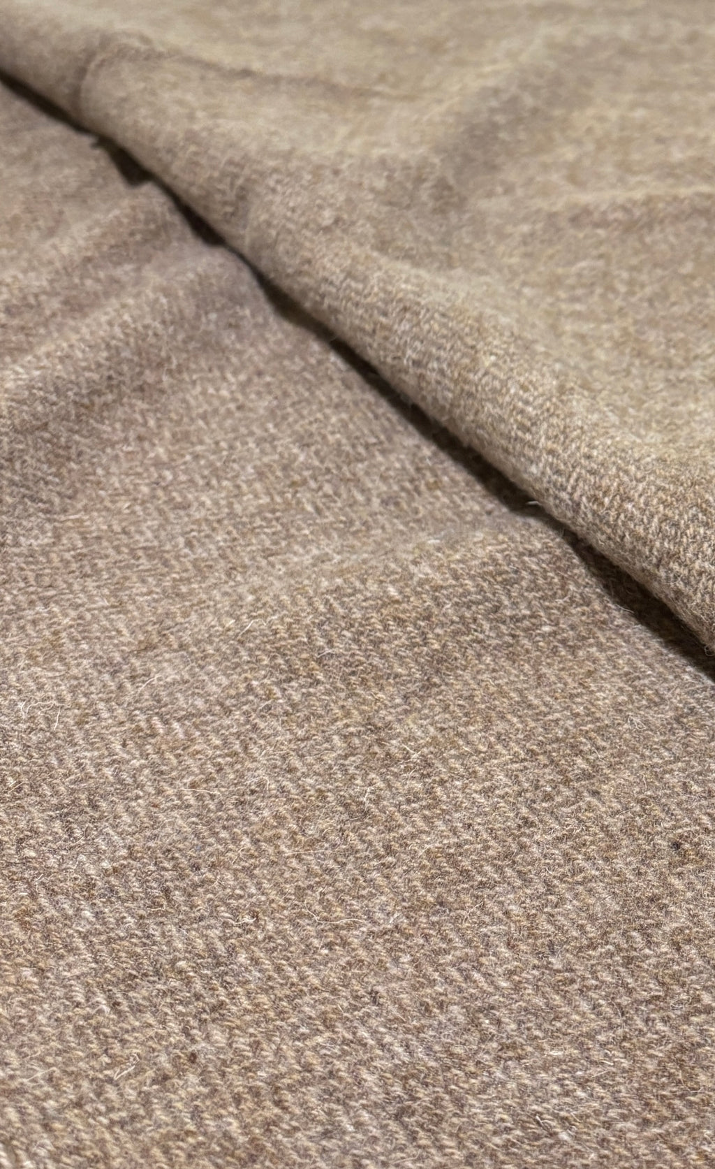 VINTAGE TAN WOOL BLEND SUBTLE HERRINGBONE STRIPE