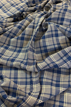 VINTAGE BLUE AND WHITE PLAID RAYON CHALLIS FROM VIRGINIA'S STASH