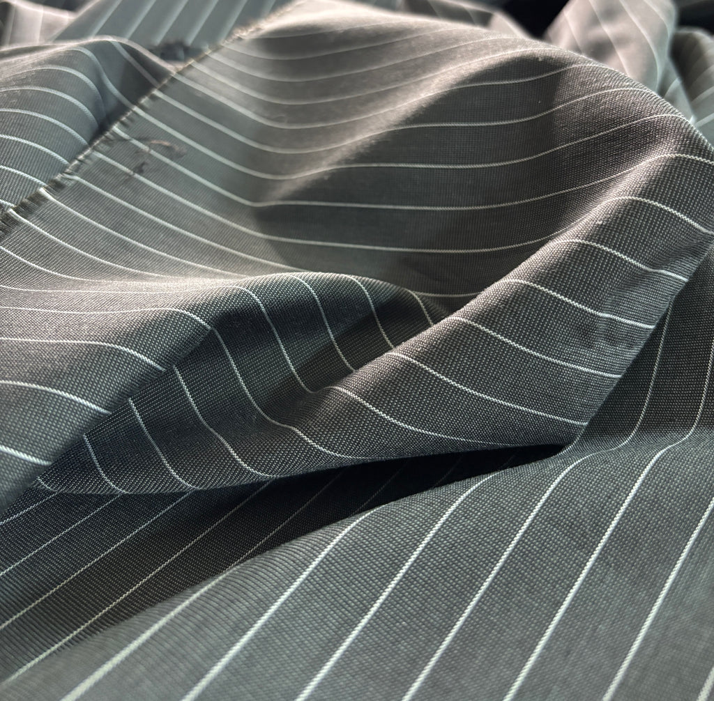 GRAY AND WHITE PIN STRIPES