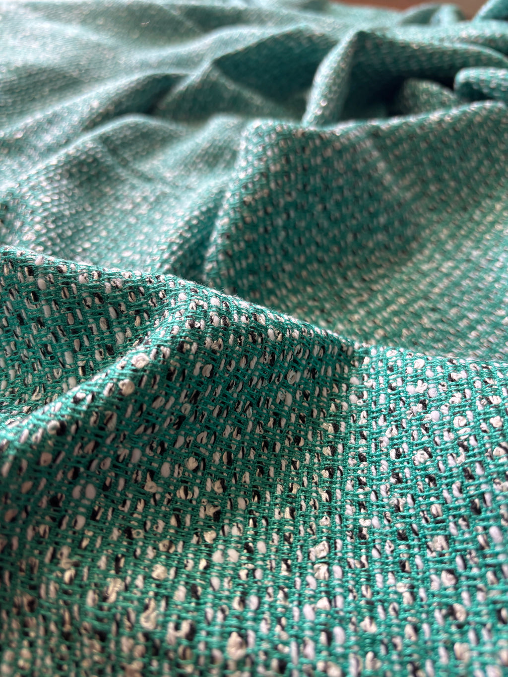 TEAL WITH BLACK AND WHITE SPECKLES